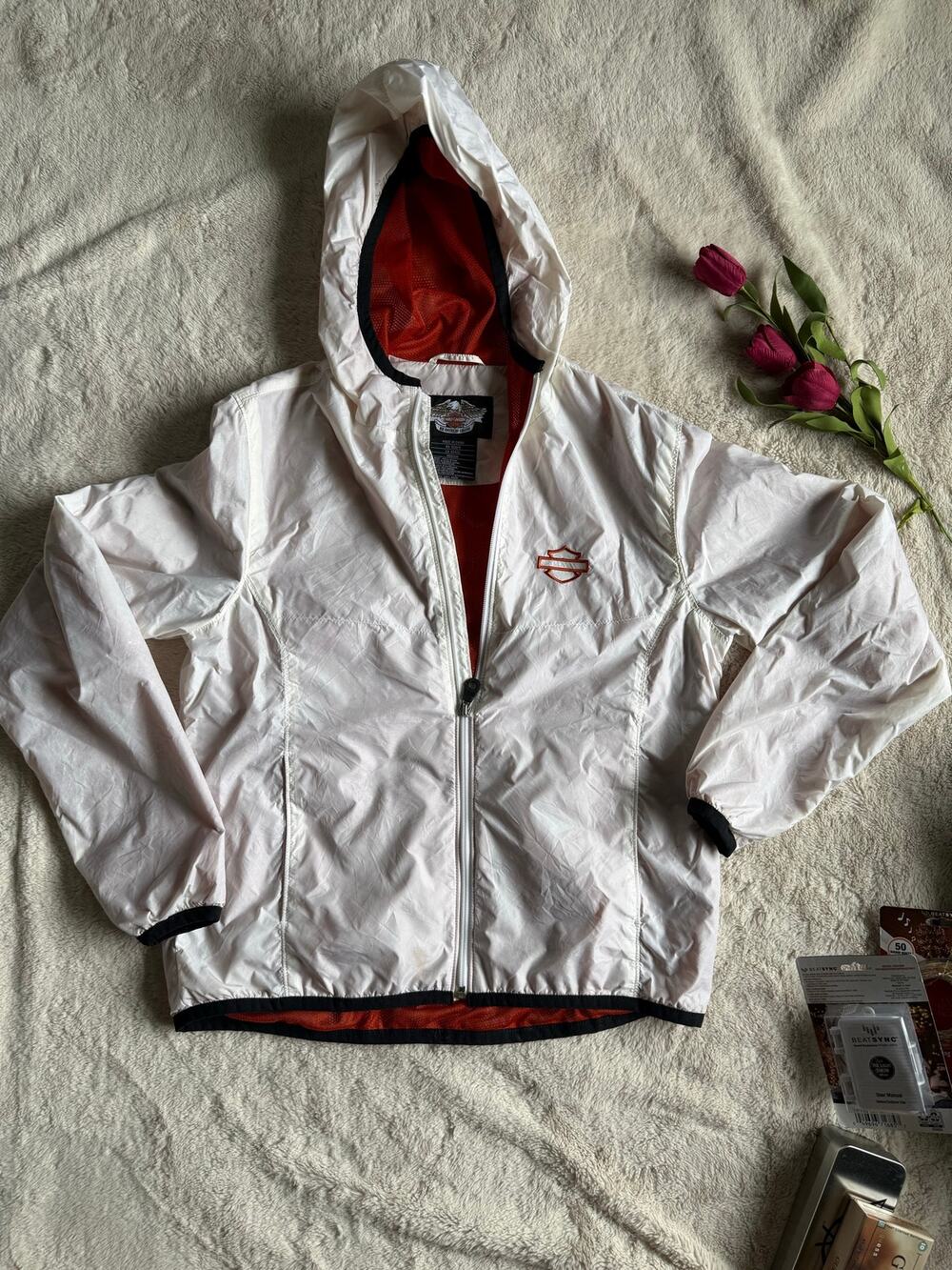 Vintage Harley-Davidson nylon hooded rally windbreaker jacket Medium
